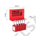 Kép 1/2 - Piros színű Lockout Tagout lakattartó fali állomás