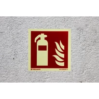 Kézi tűzoltókészülék piktogram Utánvilágító 150 mm x 150 mm