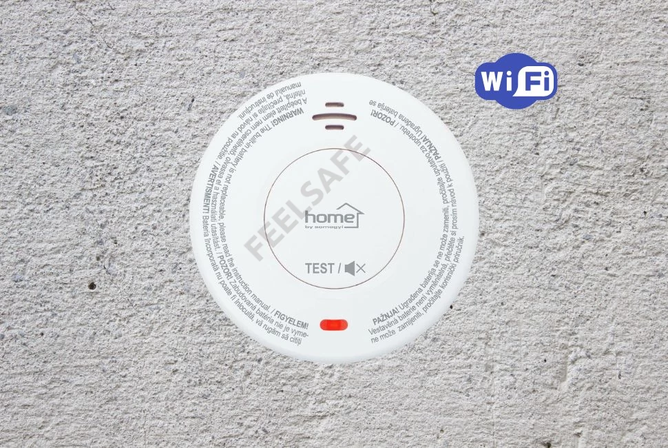 Home SMO10 SMART optikai füstérzékelő, Tuya Smart és Smart Life kompatibilis, Wi-Fi kapcsolat, 10 év elem élettartam