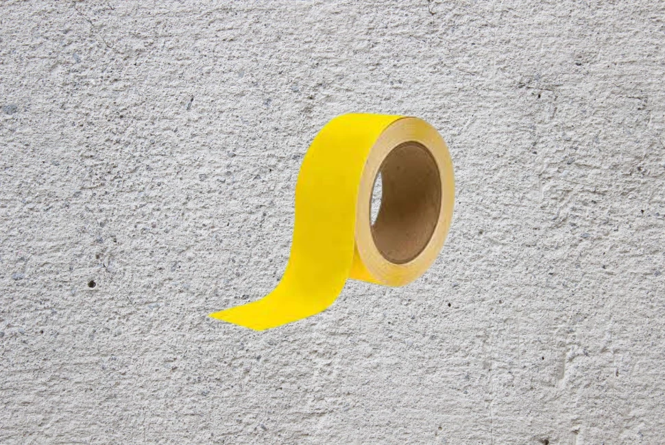 Padló és egyéb munkavédelmi jelölőszalag, öntapadó, csúszásgátló - FOKOZOTT ÉRDESSÉG, sárga (18,3 m x 50 mm)