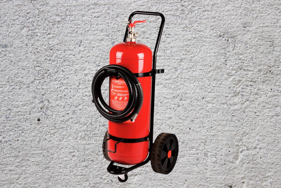 Mobiak 50 kg-os porral oltó tűzoltó készülék - A IIIB C oltásteljesítmény