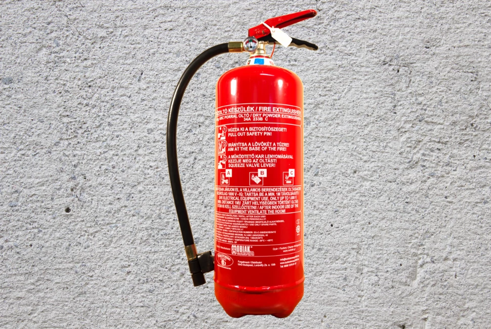 Mobiak 6 kg-os porral oltó kézi tűzoltó készülék - 55A 233B C oltásteljesítmény