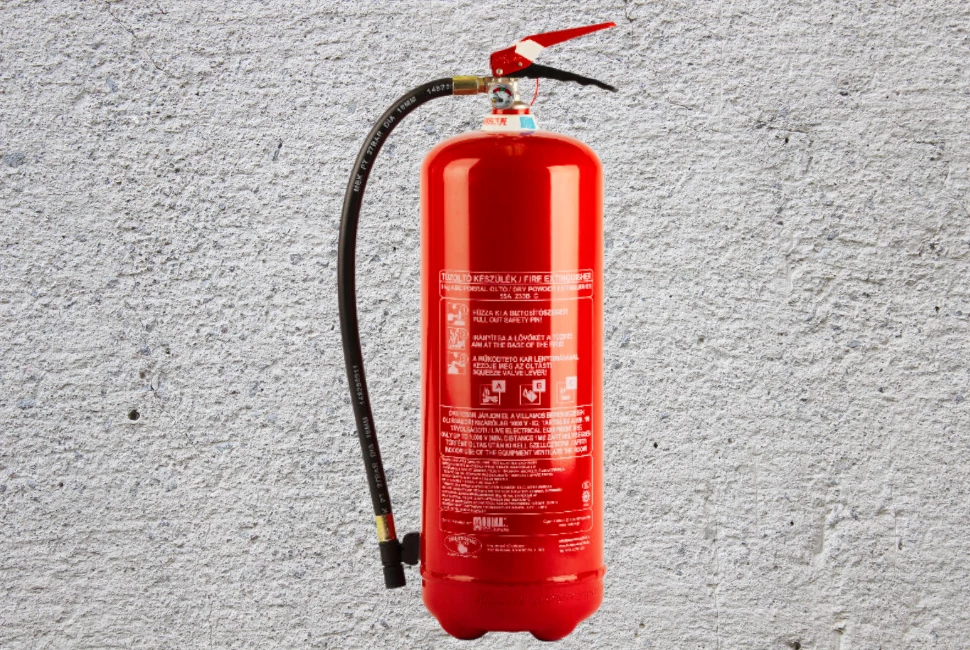 Mobiak 9 kg-os porral oltó kézi tűzoltó készülék - 55A 233B C oltásteljesítmény