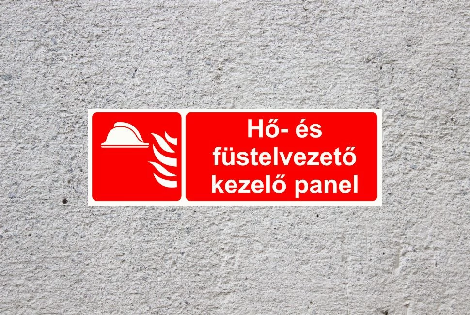 Hő és füstelvezető kezelő panel piktogram 200 mm x 100 mm PVC