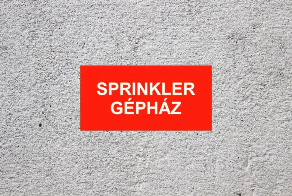 Sprinkler gépház piktogram