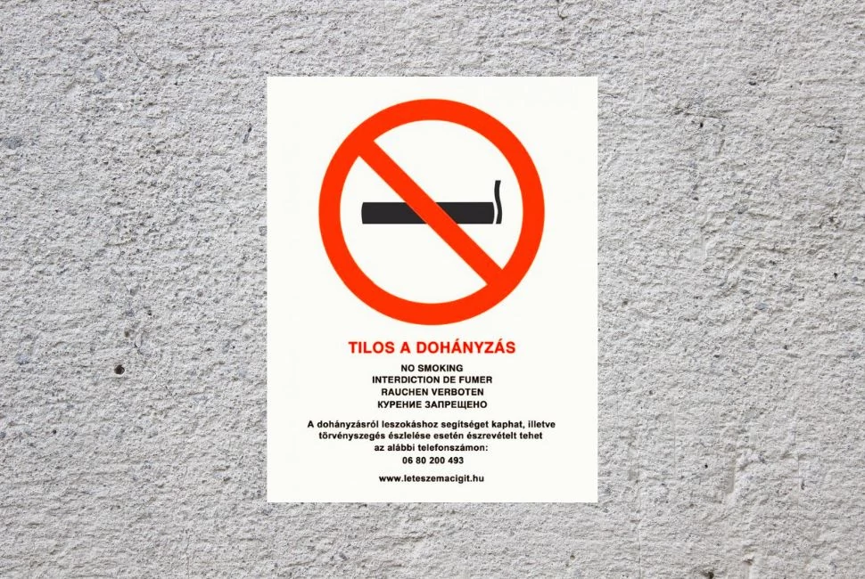 Tilos a dohányzás piktogram több kivitelben