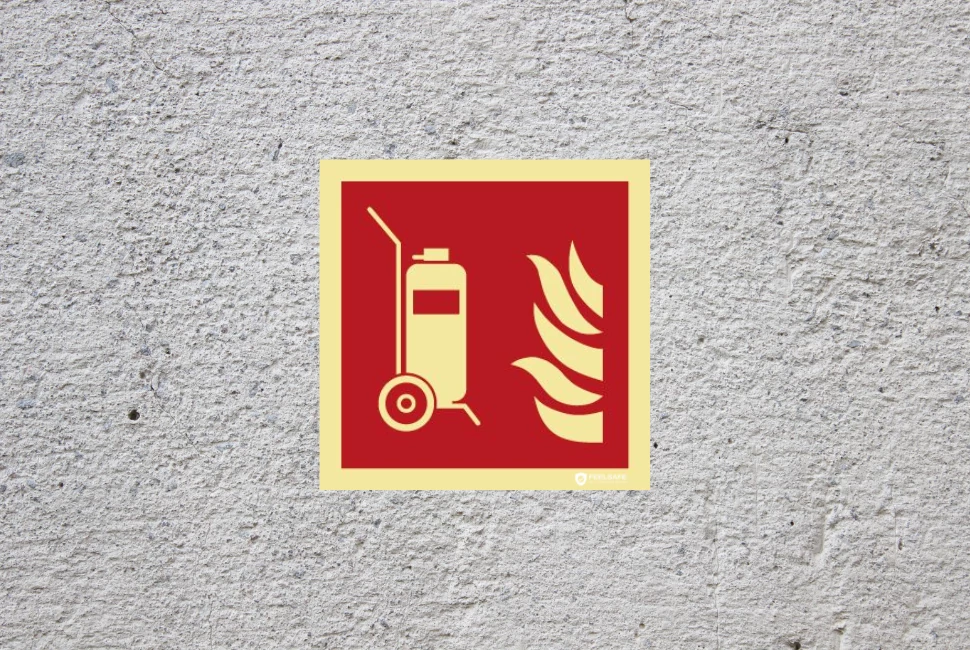 Szállítható tűzoltókészülék piktogram 150 mm x 150 mm PVC
